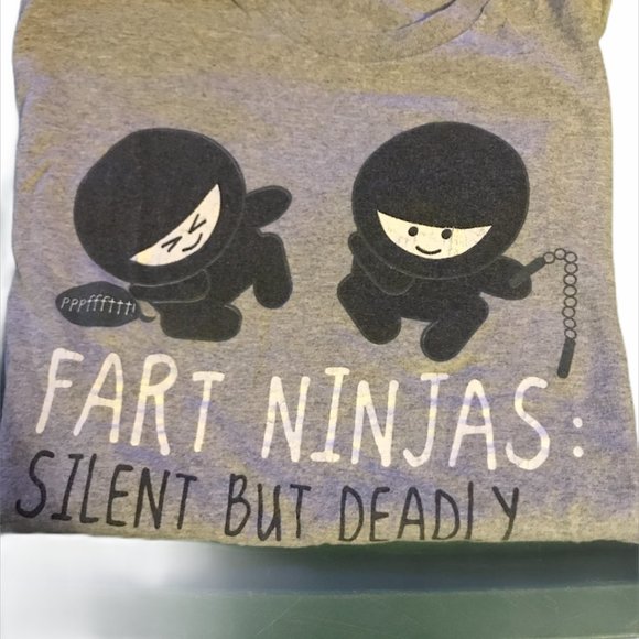Silent But Deadly Fart Ninjas Teen Gray T-shirt -Med - Picture 2 of 2